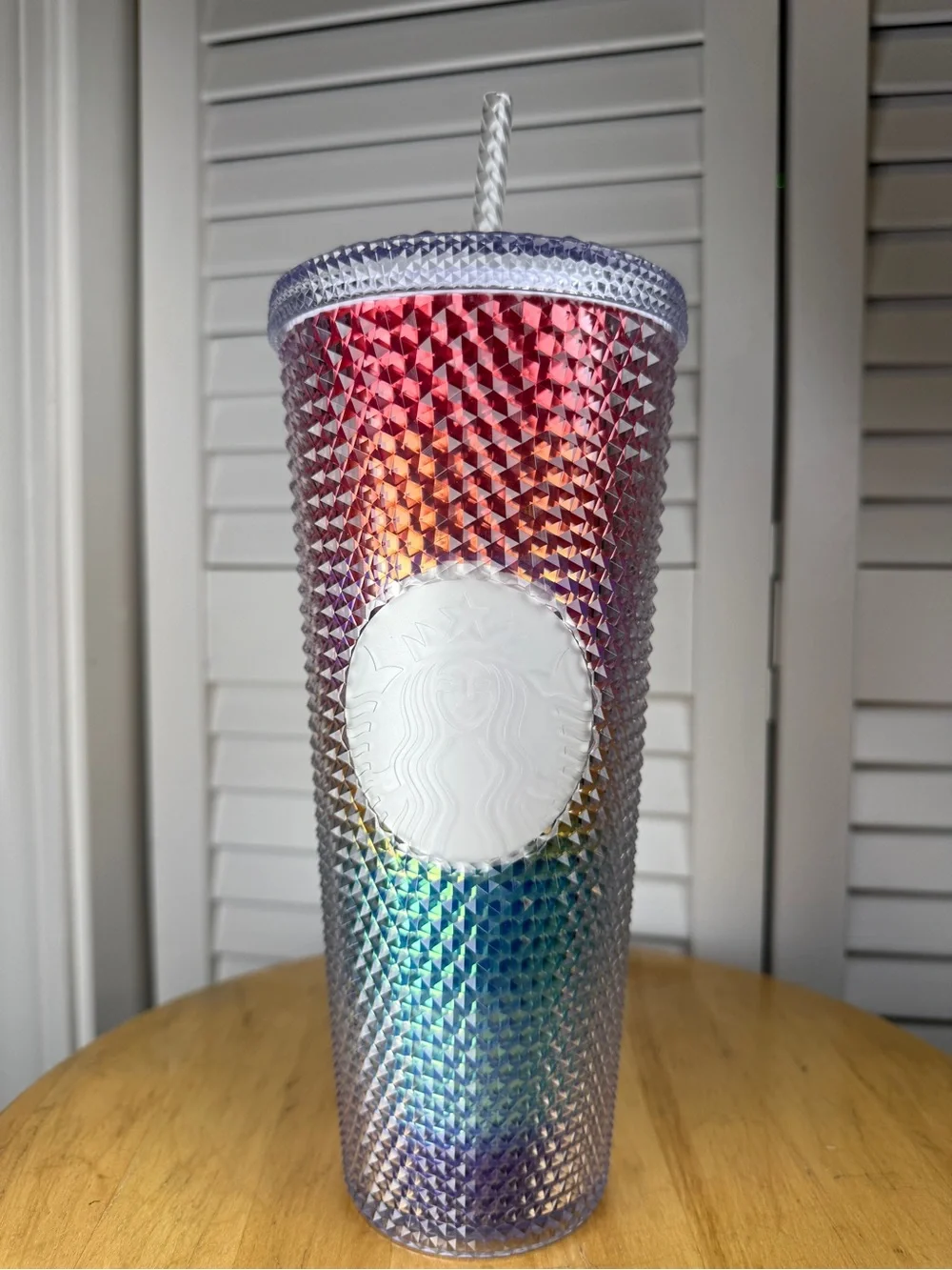 Starbucks Iridescent Studded Tumbler - Rainbow Gradient with White Logo